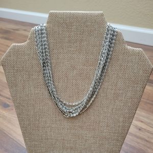 Vintage Sarah Coventry Silvery Cascade Choker Necklace Eight Strands